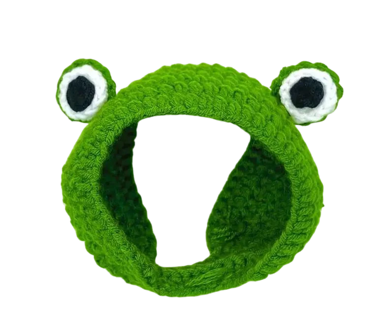 Головной убор для животных вязаный Лягушка S Зеленый (92589223285)
