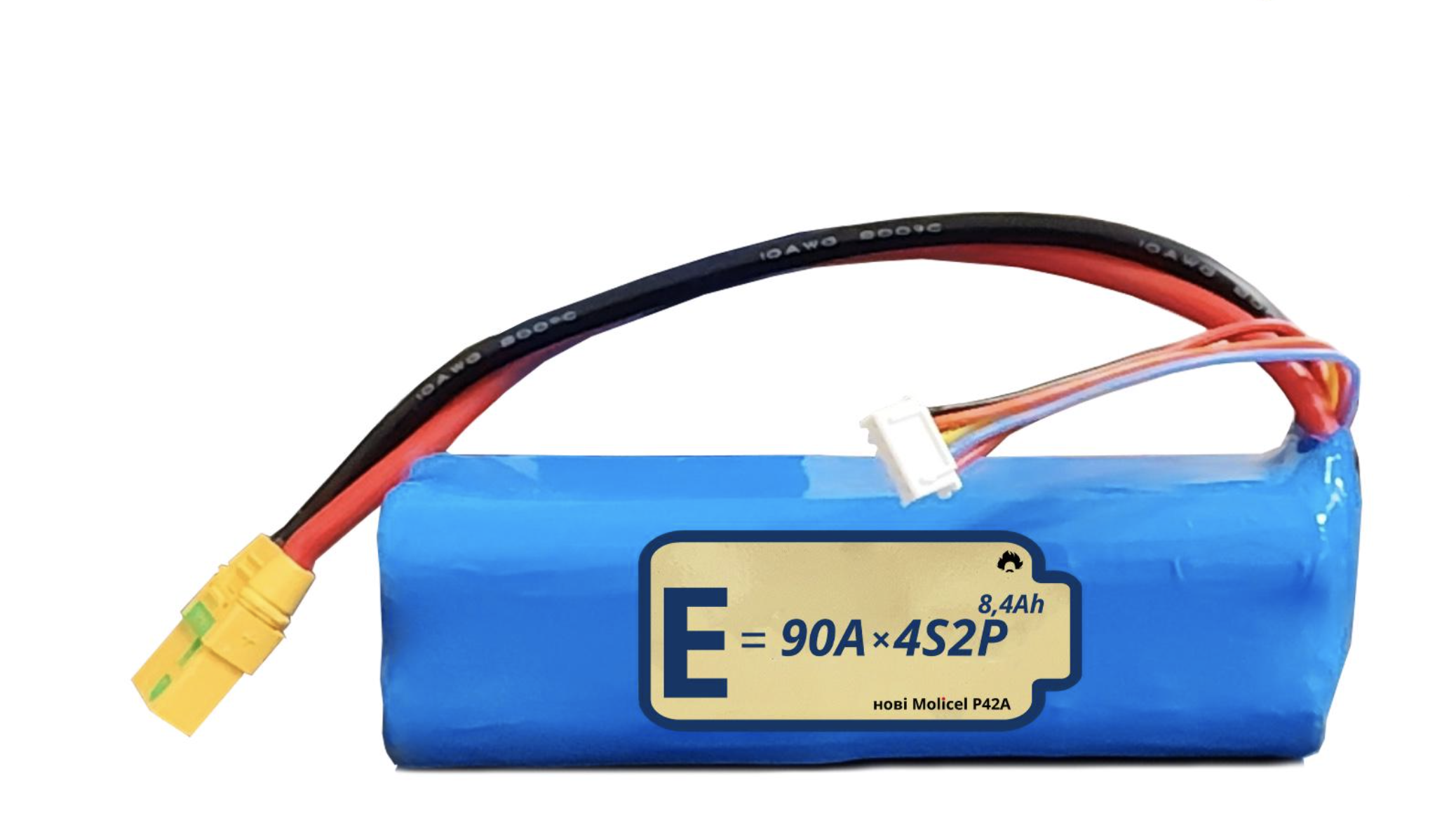 Батарея акумуляторна 4S2P Energy Life 8400 мАч Moliсel 21700-P42A Li-Ion 10AWG XT90S-F (001)