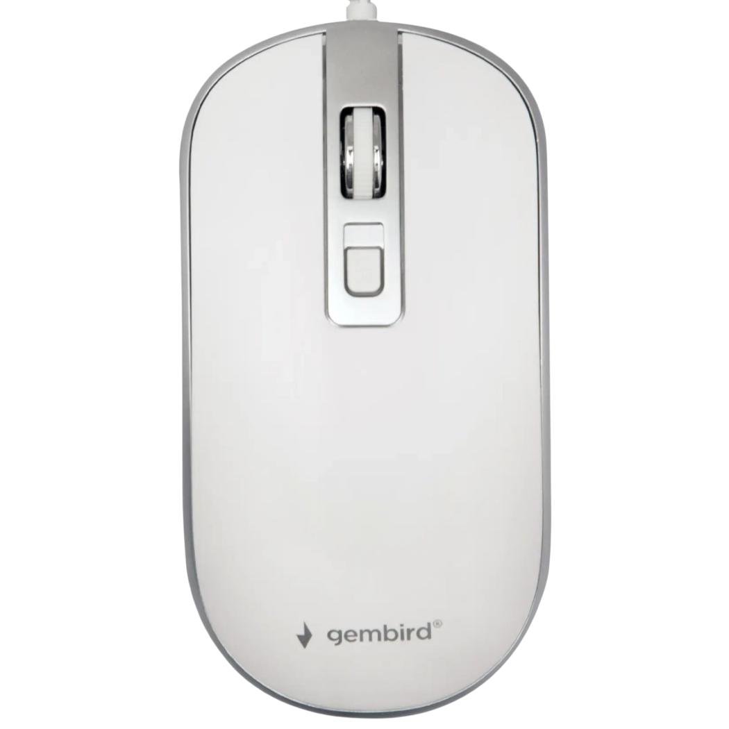 Компьютерная мышка симметричная Gembird MUS-4B-06-WS 1,35 м White/Silver (MUS-4B-06-WS) Компьютерная мышка симметричная Gembird MUS-4B-06-WS 1,35 м White/Silver (MUS-4B-06-WS)