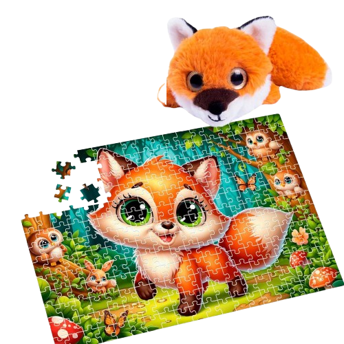 Пазлы с мягкой игрушкой Лисенка Vladi Toys 260 дет. (DT200-12)