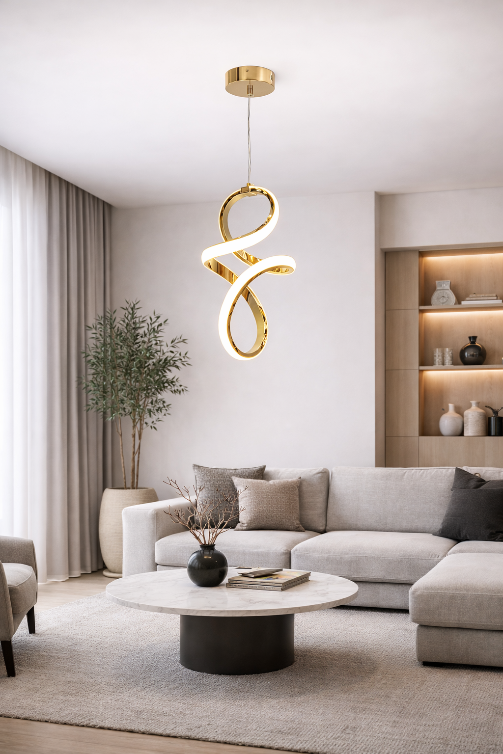 Подвесной светильник Double Loop LED 3 режима 31W (20352/1A GD)