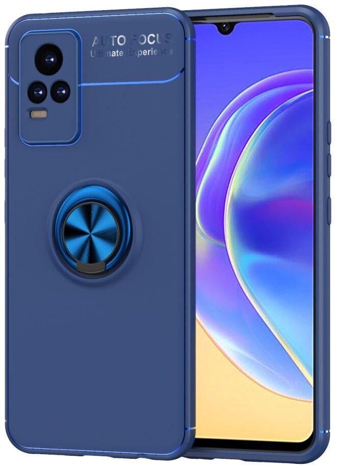 Чехол с кольцом Auto Focus для Vivo V21e Blue (23463-28)