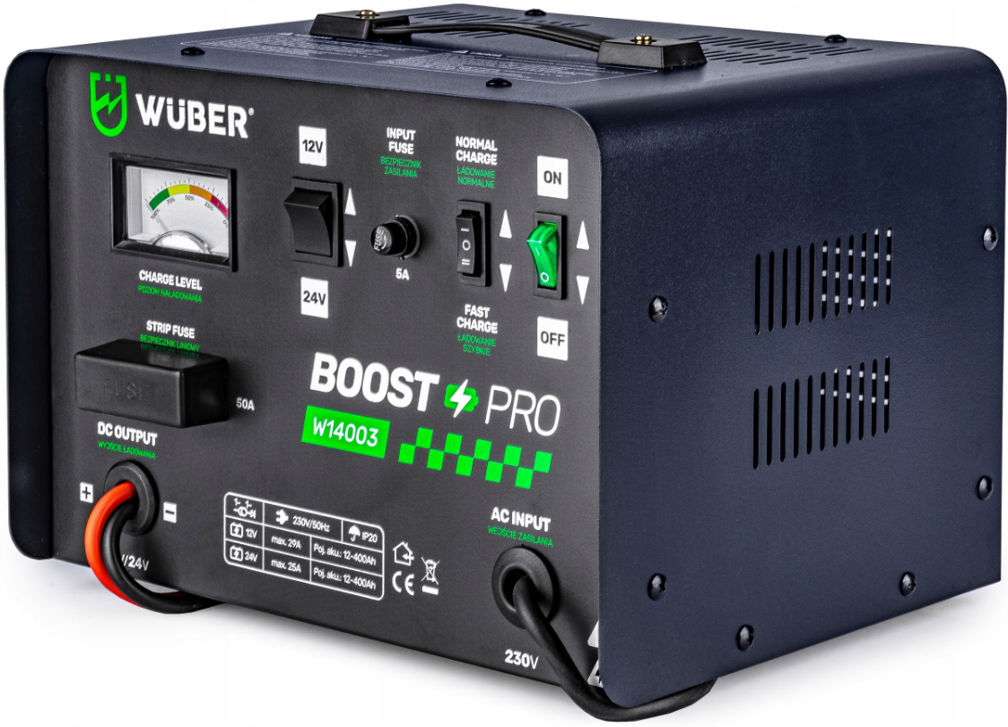 Зарядное устройство для автомобильного аккумулятора Wuber 29А 12/24В 12-400Aг (25018477) Зарядное устройство для автомобильного аккумулятора Wuber 29А 12/24В 12-400Aг (25018477)