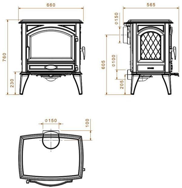 Піч-камін на дровах Dovre CLASSIC 640 WD/E8 зі зручними додатковими дверцятами 10 кВт Бежевий - фото 3