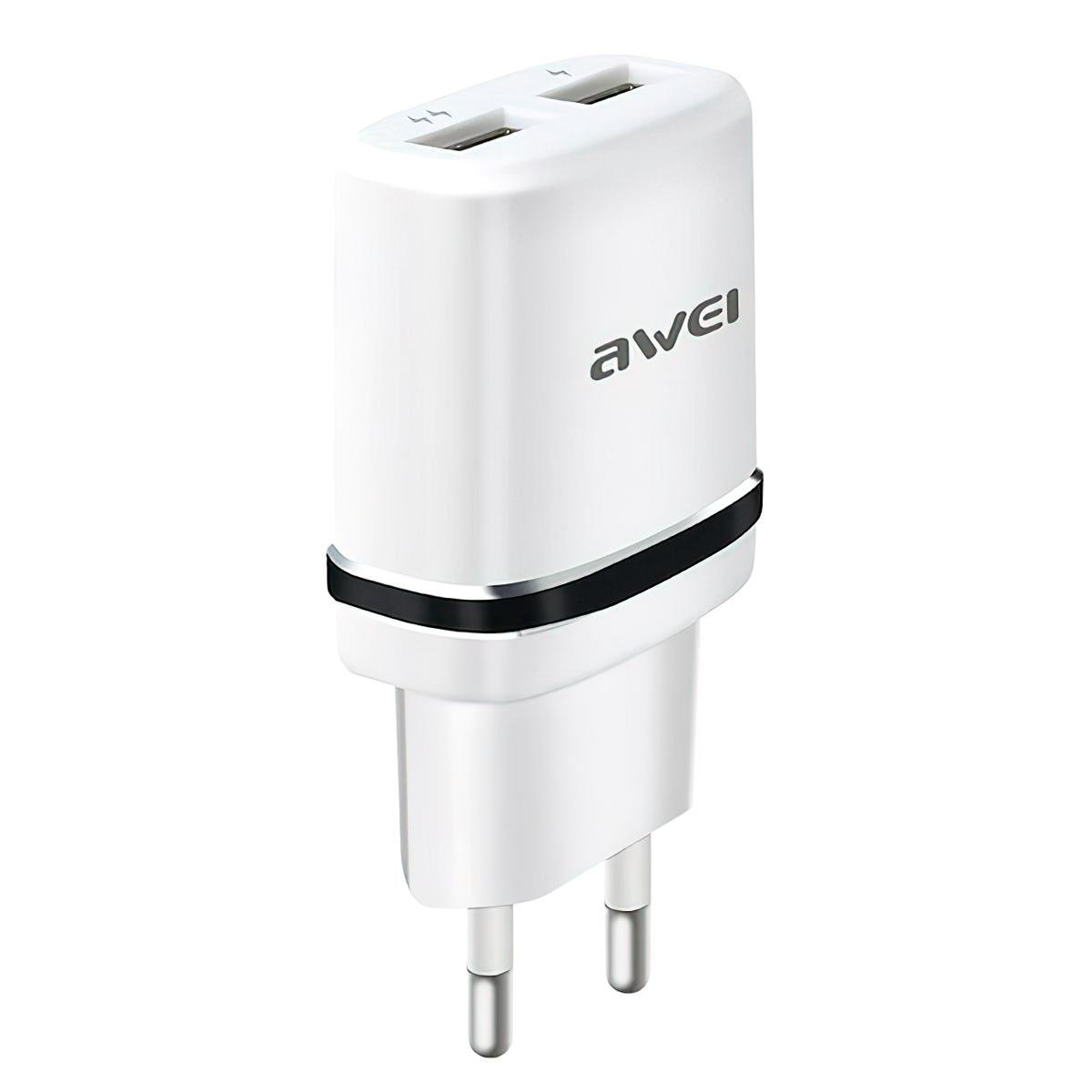 Зарядка для телефона 2хUSB Awei C-930 1 А/2,1 А Белый/Черный (1009925-White)