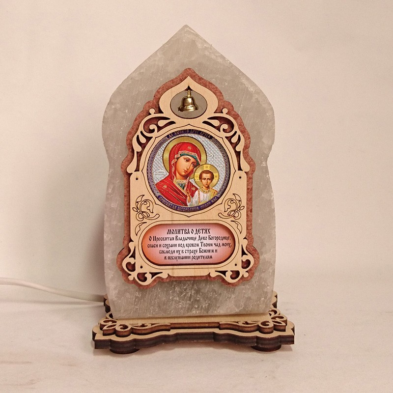 Соляная лампа Икона маленькая Казанская красная подсвечивания (20030) Соляная лампа Икона маленькая Казанская красная подсвечивания (20030)