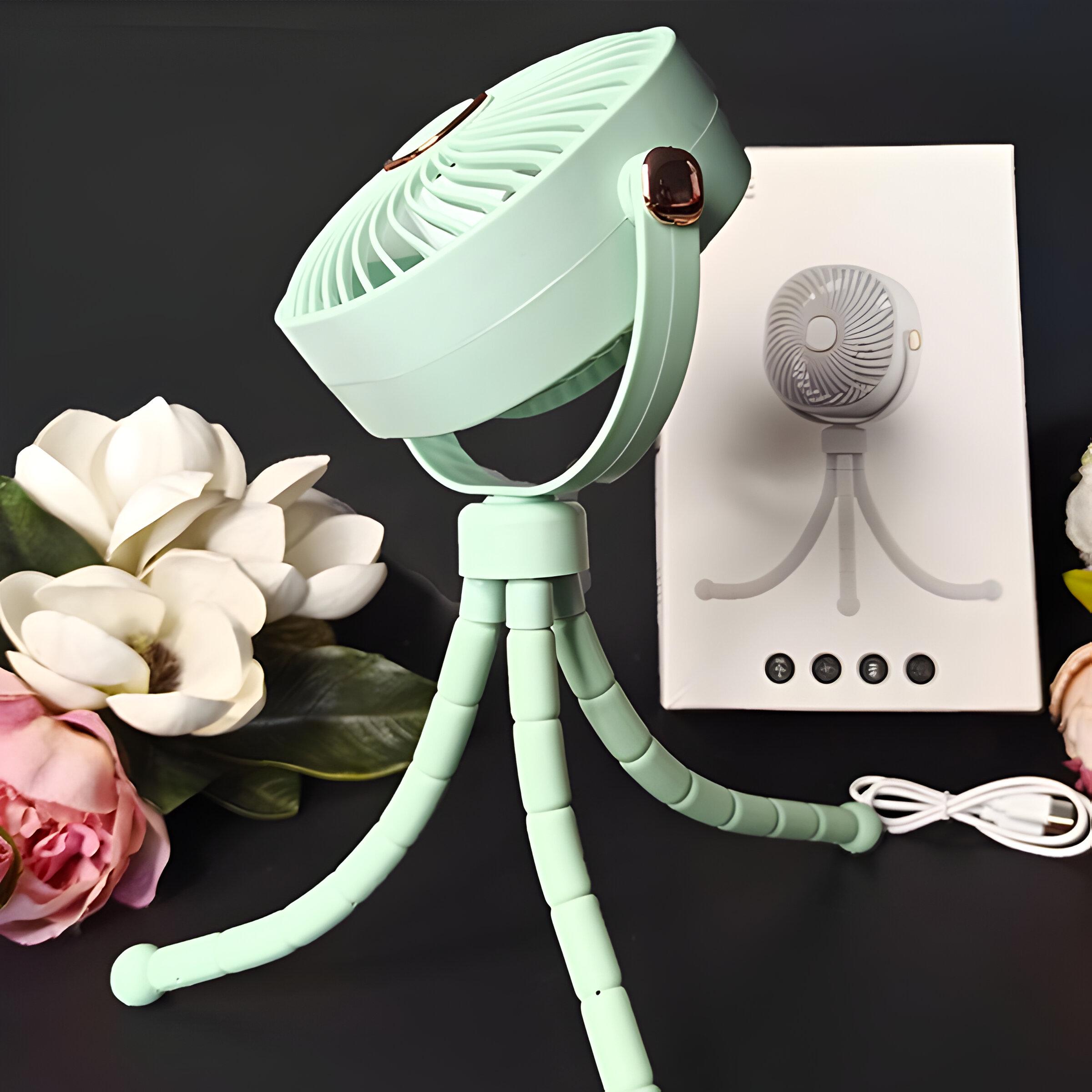 Вентилятор-USB настільний із гнучким штативом Салатовий (ZB114) - фото 4 Вентилятор-USB настільний із гнучким штативом Салатовий (ZB114) - фото 4