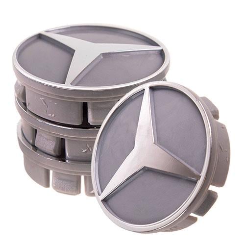 Заглушка колесного диска Mersedes 60x55 ABS пластик 4 шт. Grey (53985)