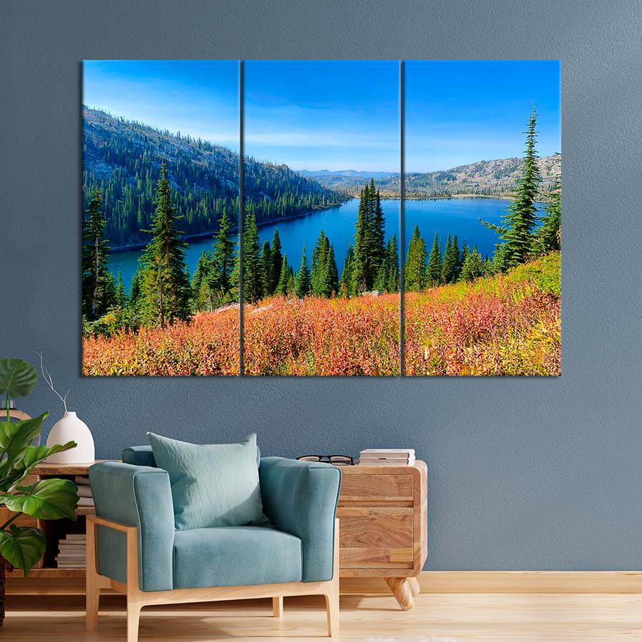 Картина природа Большое синее озеро 156x100 см (A1135-3)