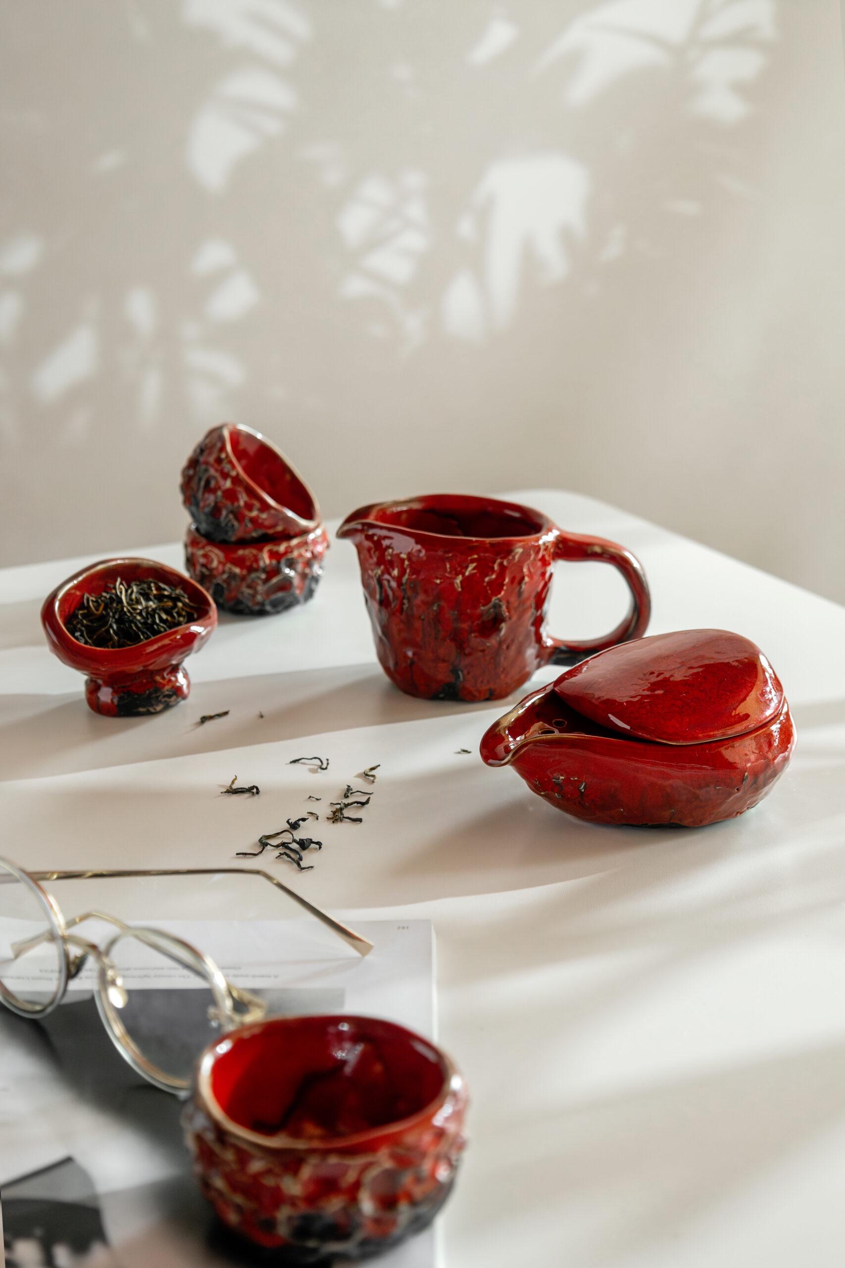 Набор для чайной церемонии Вулкан полный ручной работы (TS-05)