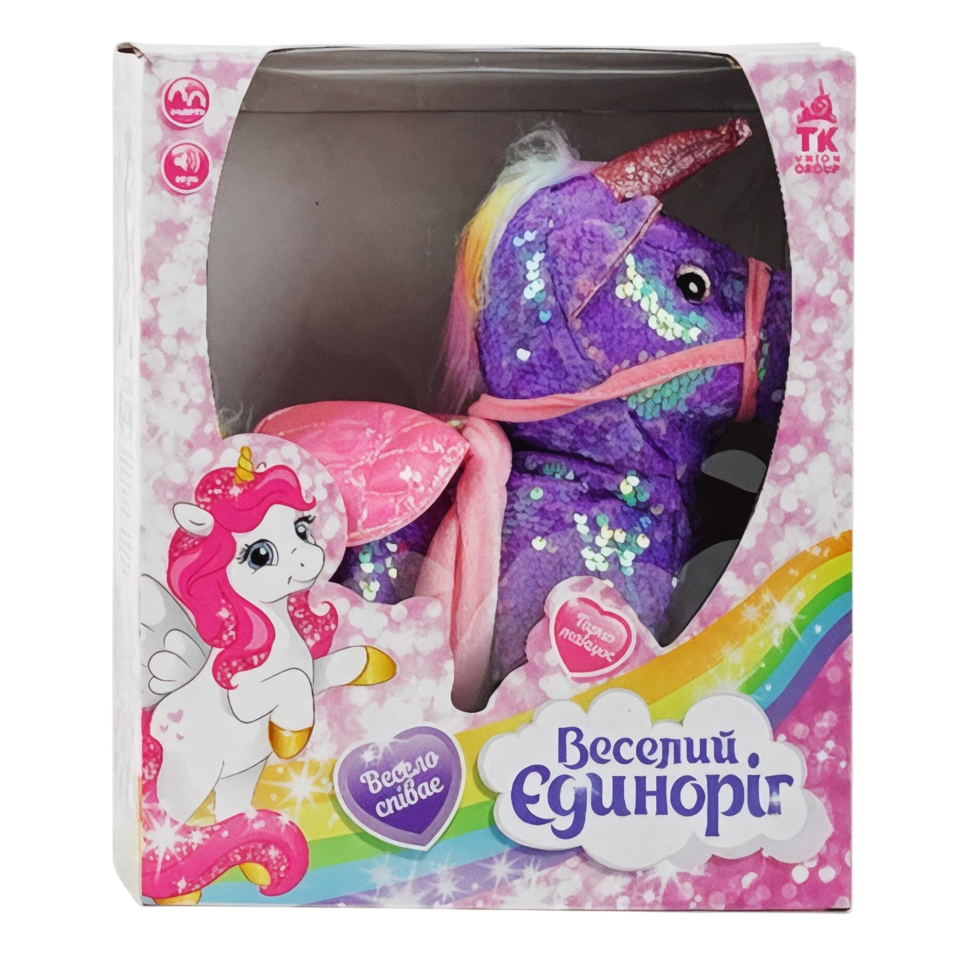 Интерактивная игрушка TK Group Веселый единорог М 147952 в пайетках в коробке (113927) - фото 2