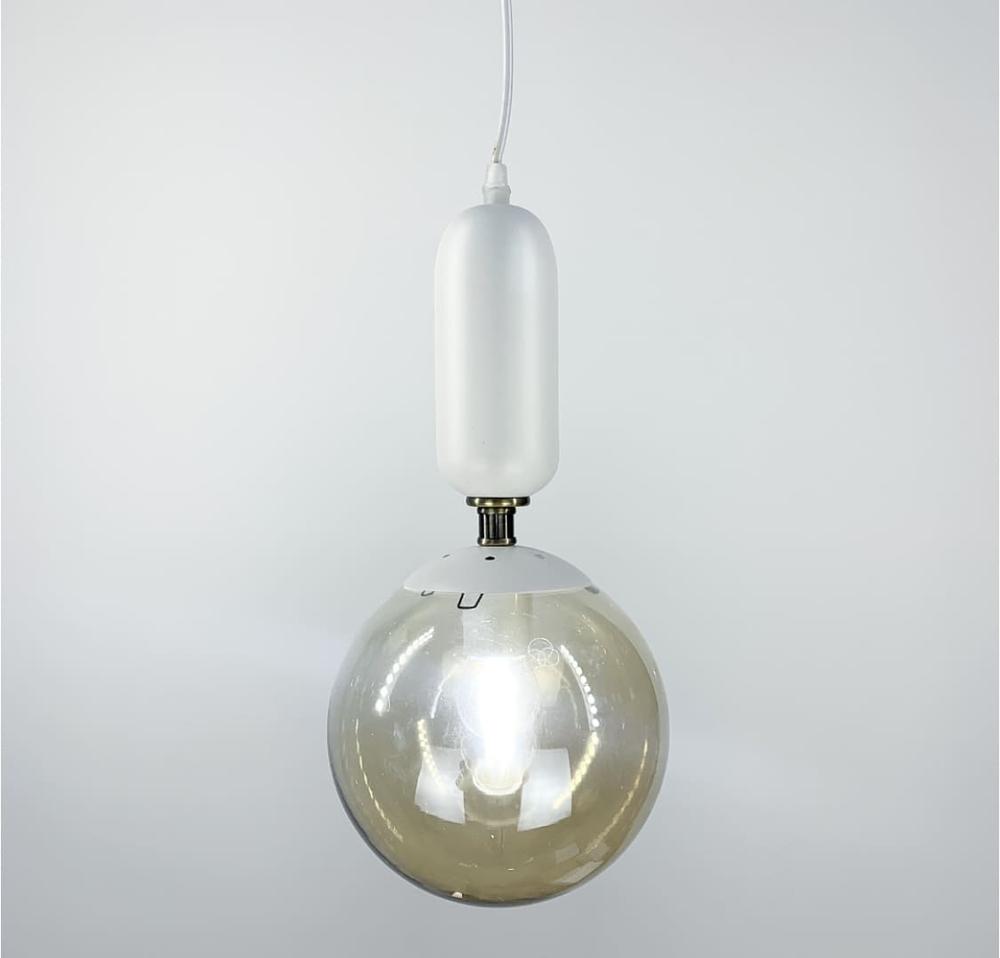 Підвісний світильник LineF з об'ємним плафоном Білий/Бурштиновий (12015/1 WT+AM) - фото 2