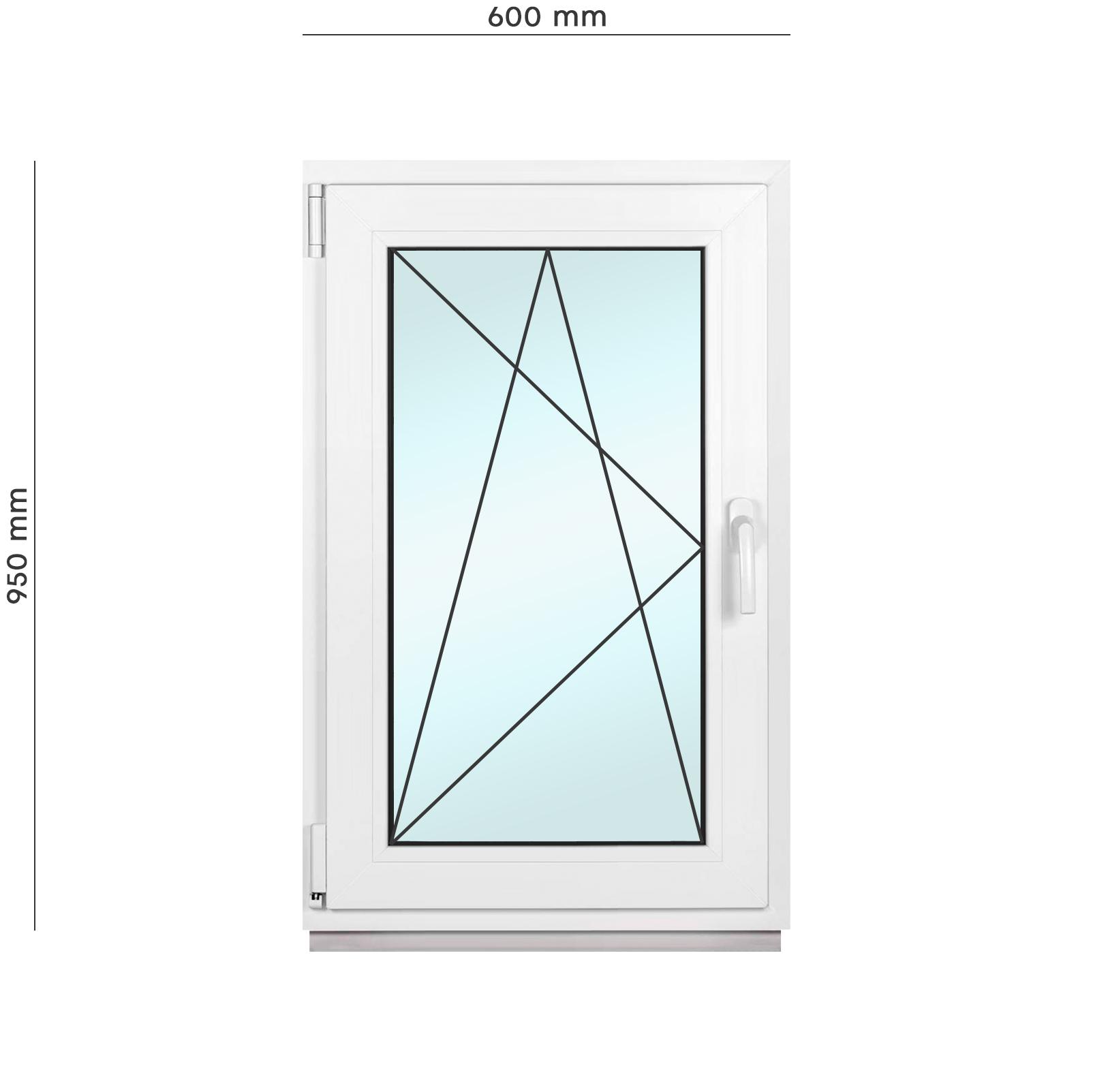 Окно металлопластиковое Framex поворотно-откидное с левым открытием 600х950 мм Белый - фото 2