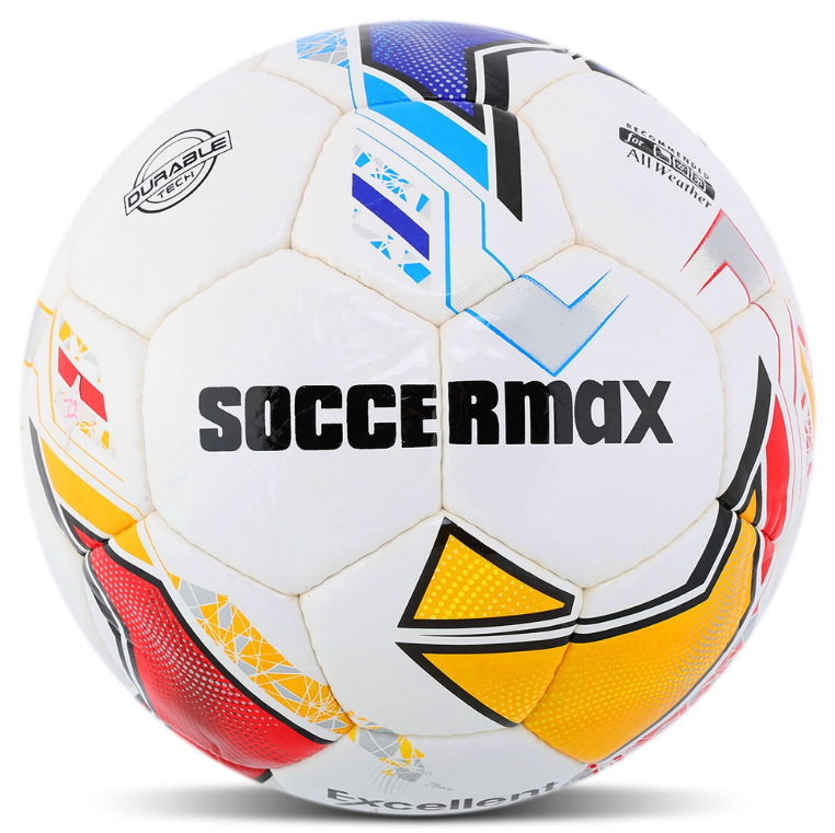 Мяч футбольный профессиональный SOCCERMAX №5 (FB-9495_Белый-желтый-синий)