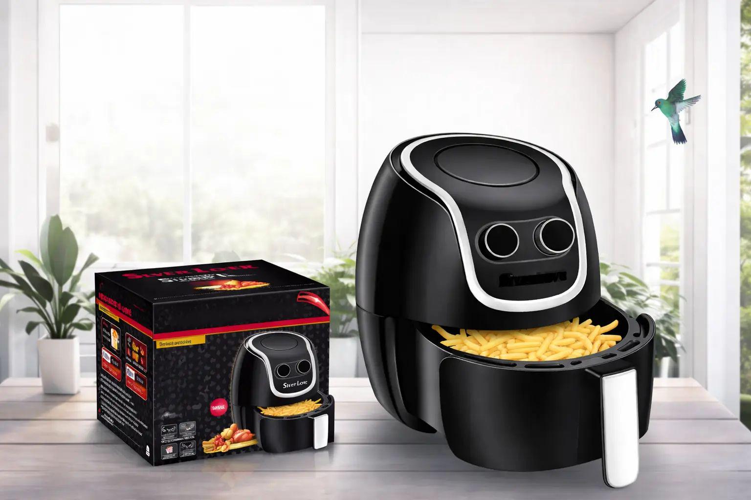 Аэрофритюрница Silver love MK-81 1500W с антипригарным покрытием 8 л Черный (opt-105713)