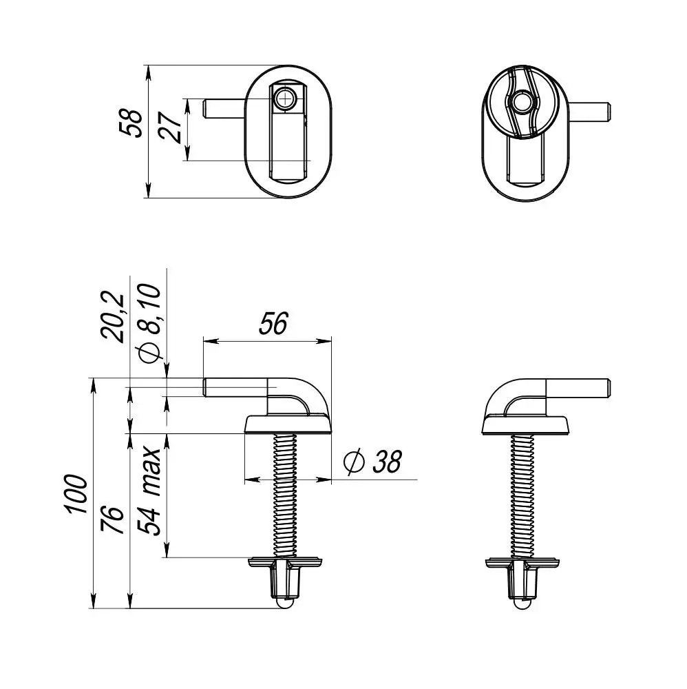 Кріплення для унітазного сидіння SoloPlast СУ-1.10.ЗП (GSR-000027132) - фото 3