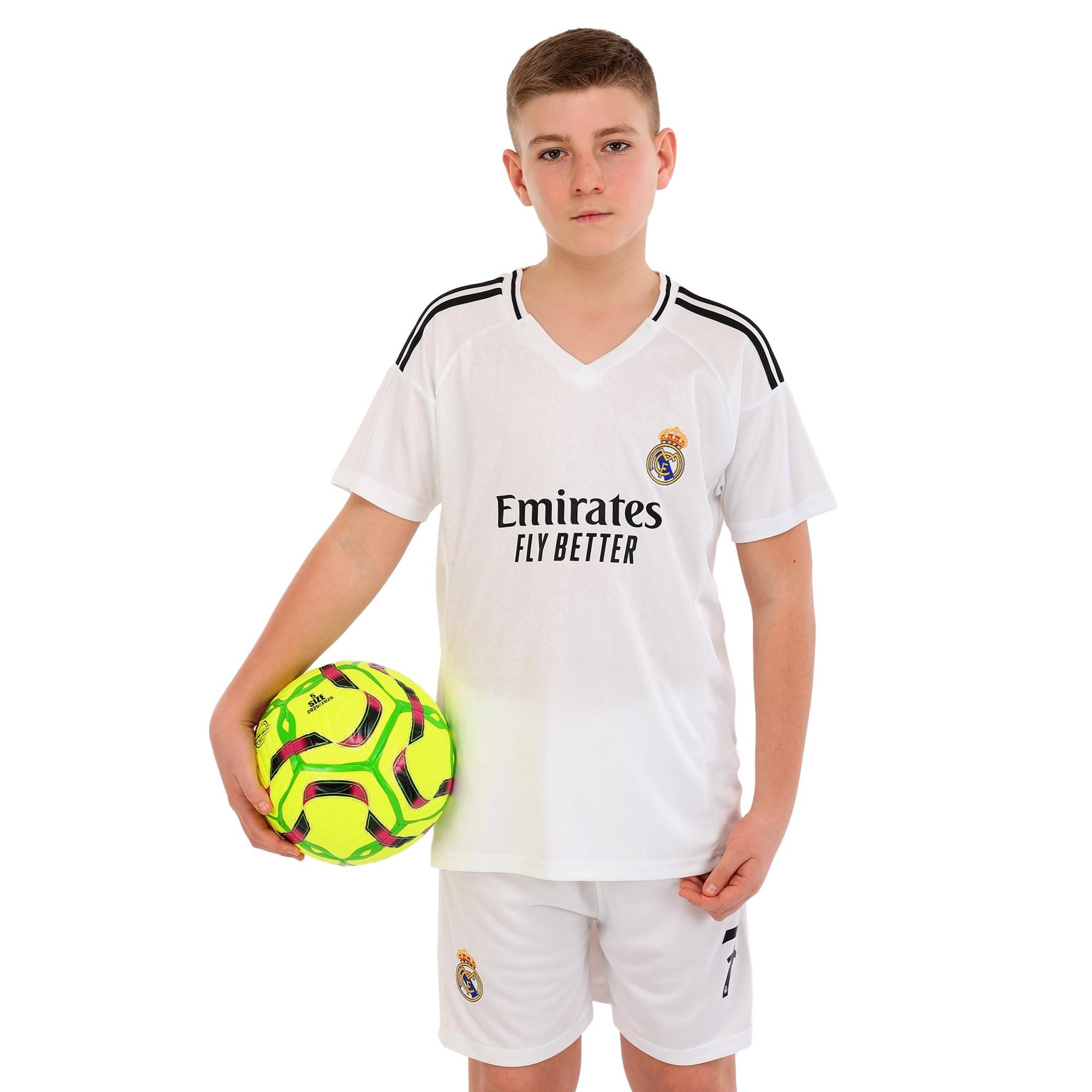 Форма футбольная детская с символикой футбольного клуба REAL MADRID домашняя 2025 SP-Sport VINI JR №7 р. 30 Белый (CO-4635_Белый_30,_рост_150-16)