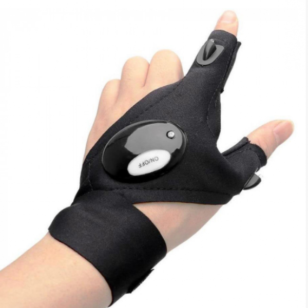 Перчатка DreamTon с подсветкой на пальцах (hand-free light) LED