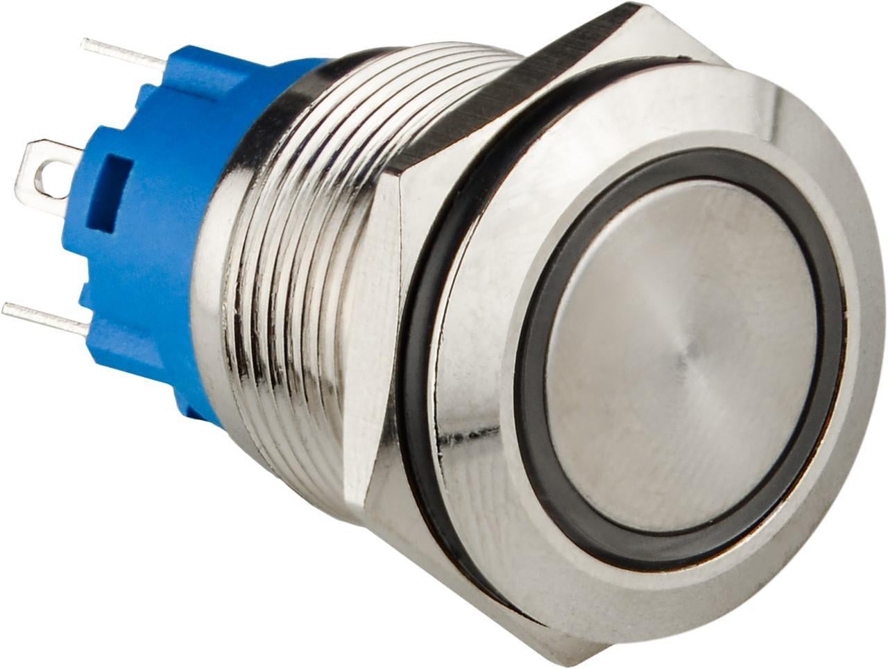 Кнопка TYJ 19-271 металлическая плоская с подсветкой 1NO+1NC 12V Красный (A0140010251) Кнопка TYJ 19-271 металлическая плоская с подсветкой 1NO+1NC 12V Красный (A0140010251)