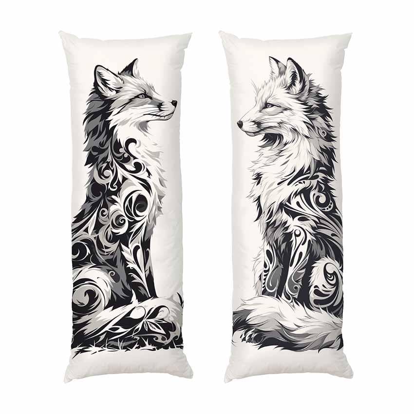 Подушка дакимакура Fox with patterns габардин 120х40 см (113831-1)