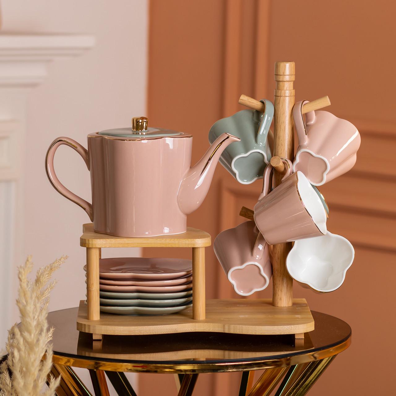 Чайний сервіз з бамбуковою підставкою на 6 персон (HP-15-25) - фото 7 Чайний сервіз з бамбуковою підставкою на 6 персон (HP-15-25) - фото 7