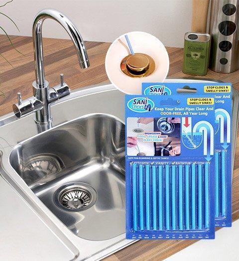 Палички Sani Sticks для очищення засорів зливу раковини та каналізації - фото 4 Палички Sani Sticks для очищення засорів зливу раковини та каналізації - фото 4