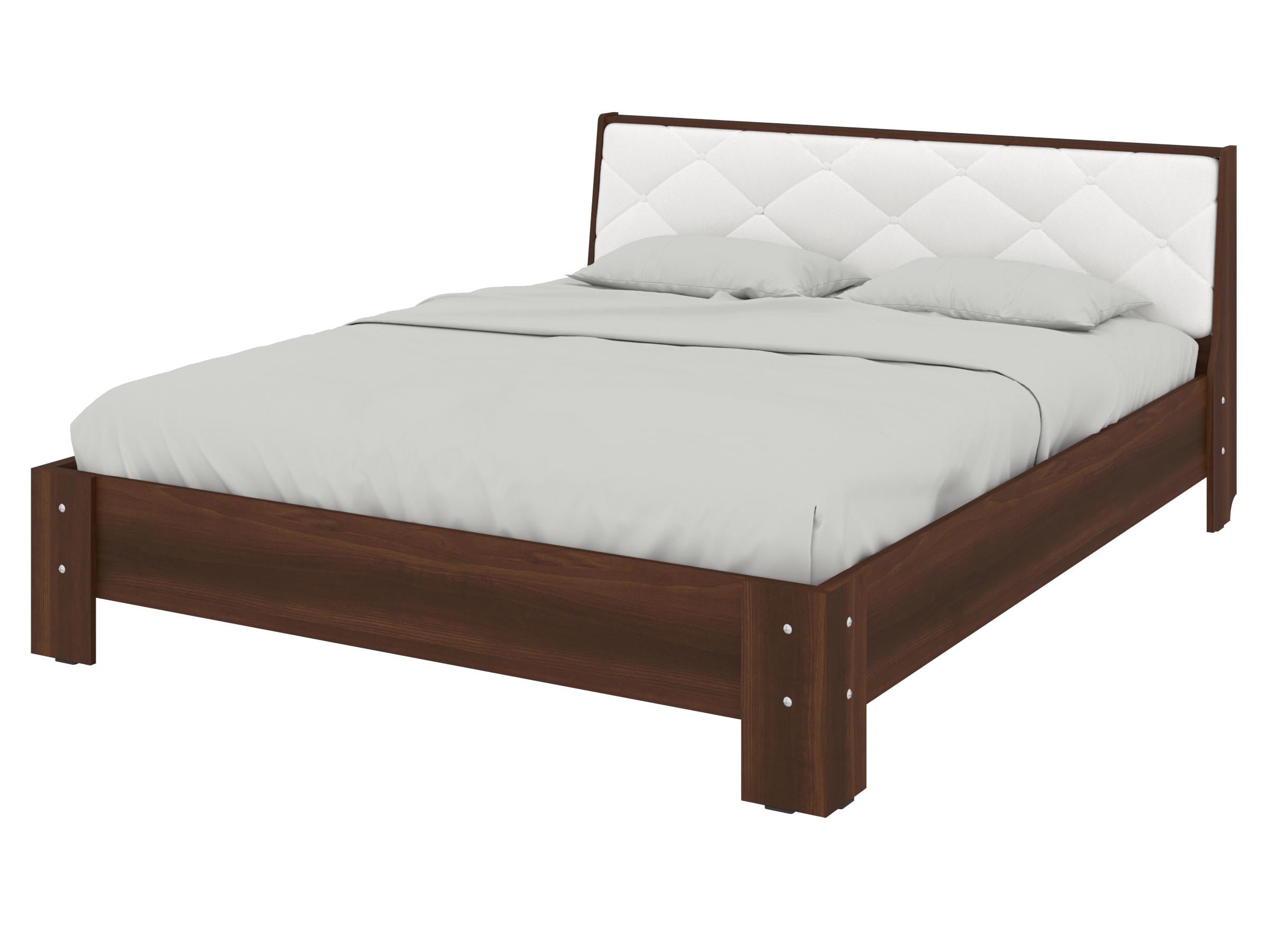 Кровать двуспальная PEHOTIN Кровать-160 Моника 160x200 см Орех/Белый VIP (PN-100997)