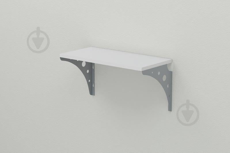 Полка настенная Ferrum-decor Ханди 2 240x600x240 металл Серый ДСП Белое 16 мм (XND0036)
