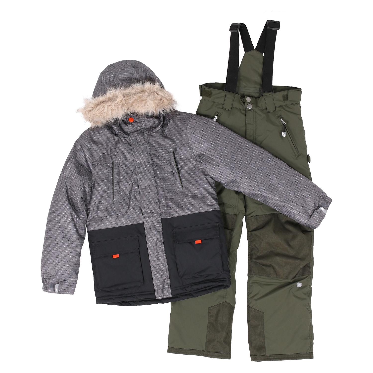 Детский зимний комплект для мальчика SNO F18M303 146-152 см Серо-оливковый (F18M303-Black_Grapeleaf-12)
