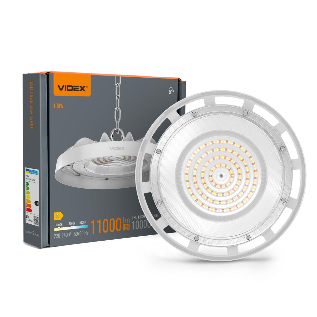 Светильник высотный Videx HBe04 100W 3000-5000-6500K 230V White