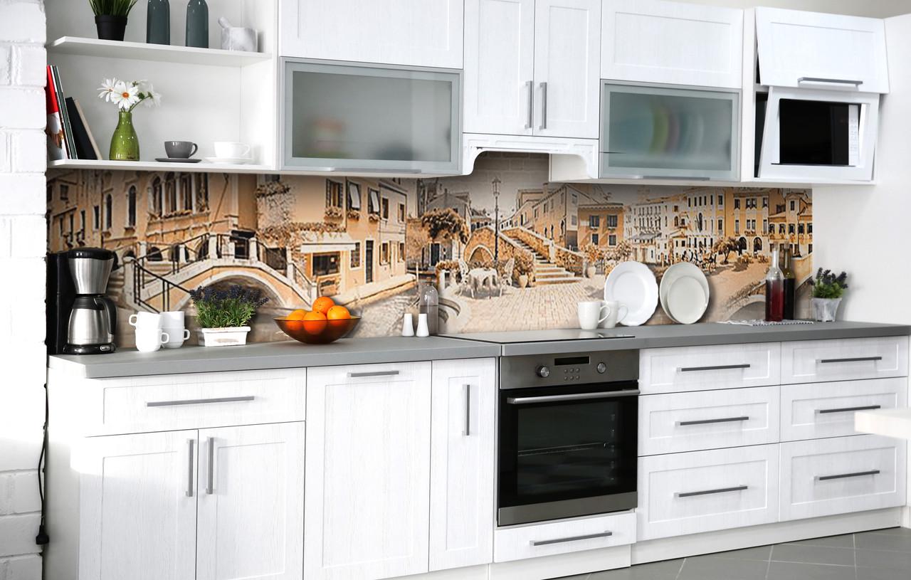 Кухонный фартук Венецианская сепия виниловый самоклеющийся 60х250 см