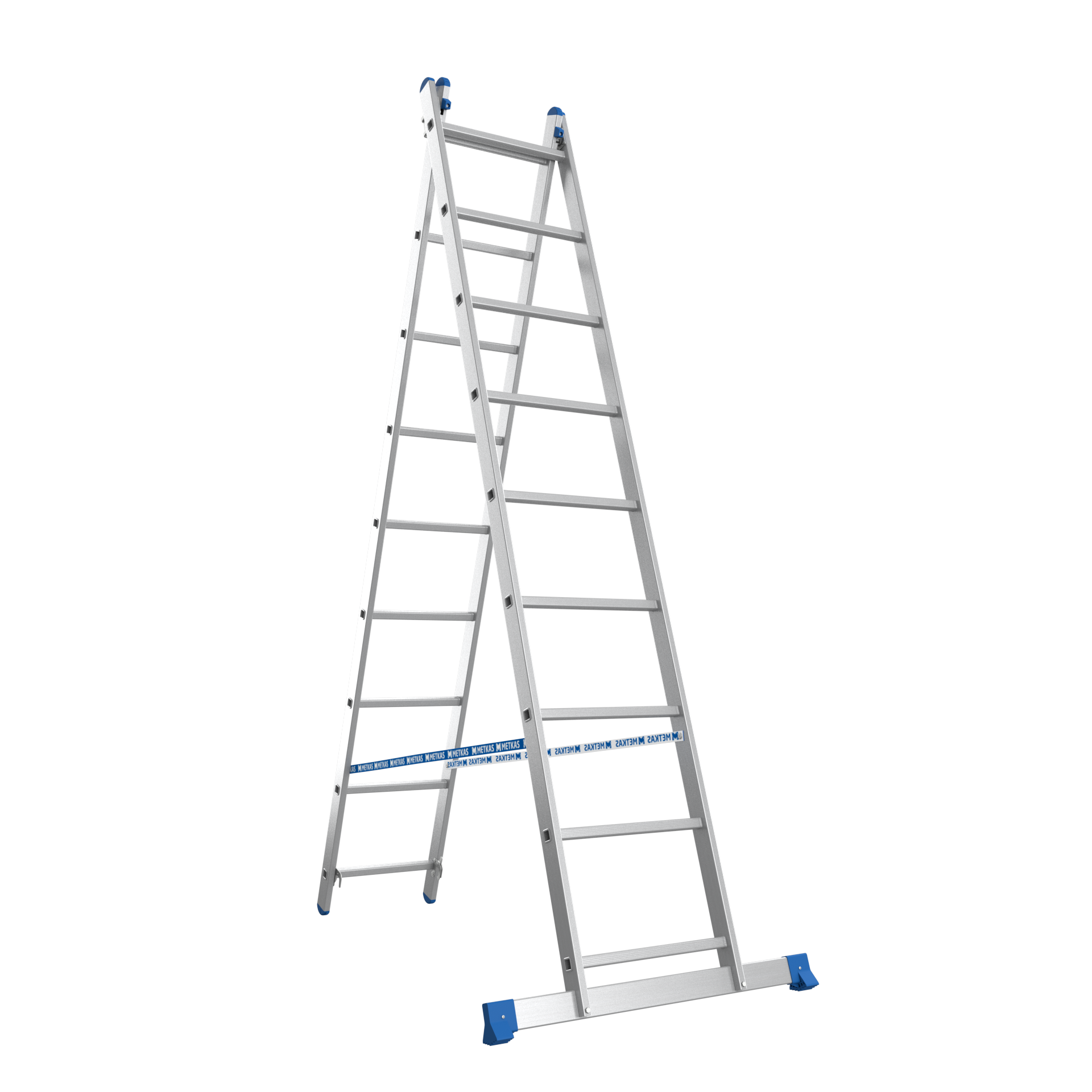 Лестница-стремянка Меткас алюминиевая универсальная двухсекционная 2х9 3,65 м (1899229794)