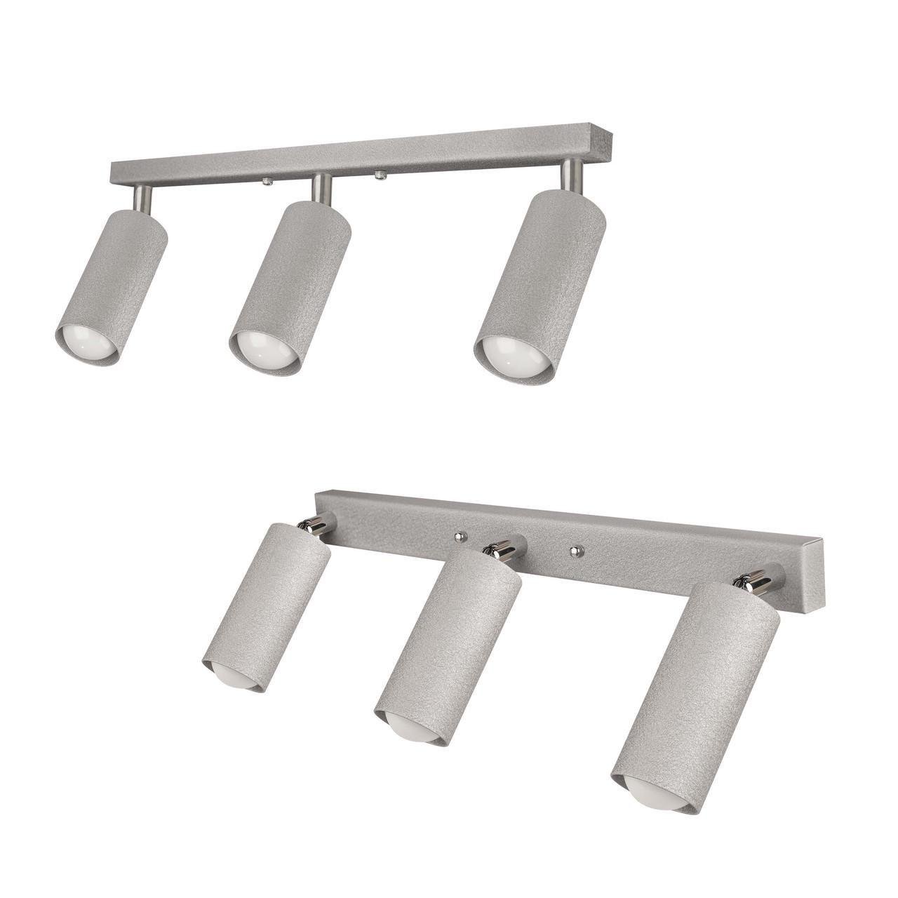 Светильник потолочный MSK Electric под лампы Е27 в стиле лофт с поворотным механизмом Серый (MR 1105-3 GR) - фото 2