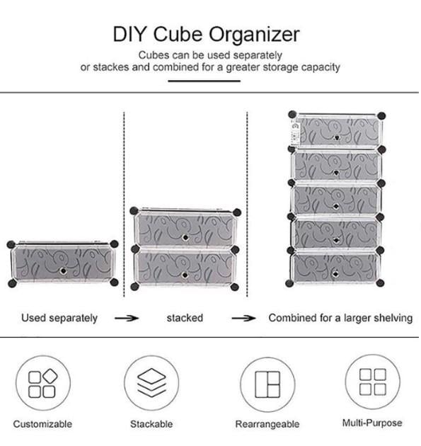 Шафа для зберігання взуття пластикова на 5 секцій 37х37х90 см (15934) - фото 6 Шафа для зберігання взуття пластикова на 5 секцій 37х37х90 см (15934) - фото 6