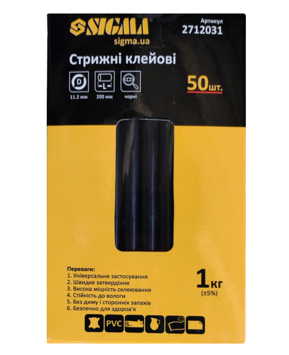 Стержни клеевые 11х200 мм 1 кг Черный (41982)