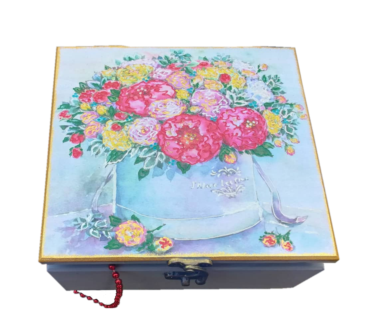 Скринька для прикрас Okl Ручний розпис 15х15х5 см Різнокольоровий (1578505)