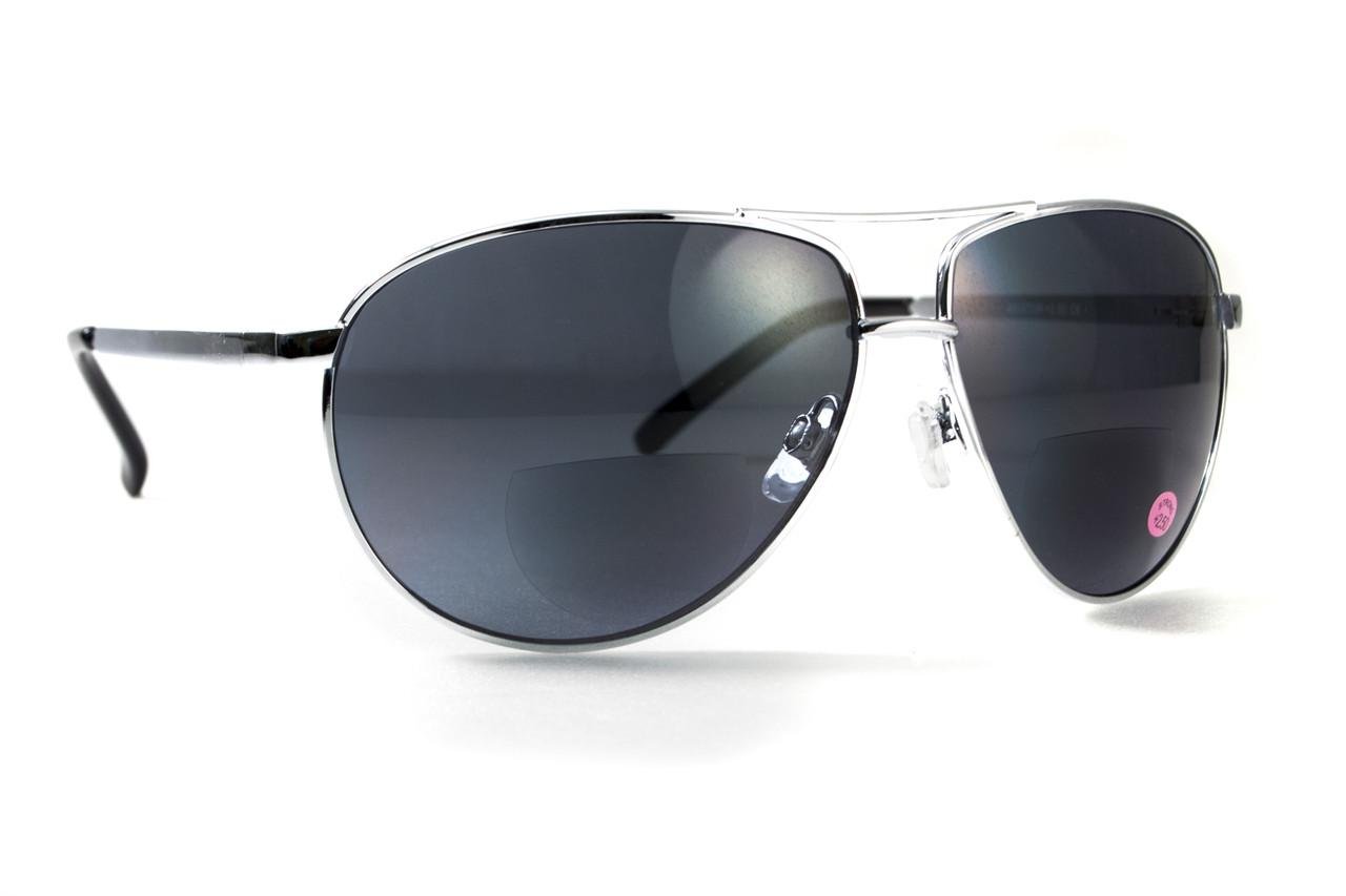 Бифокальные защитные очки Global Vision Aviator Bifocal +3,0 Серый