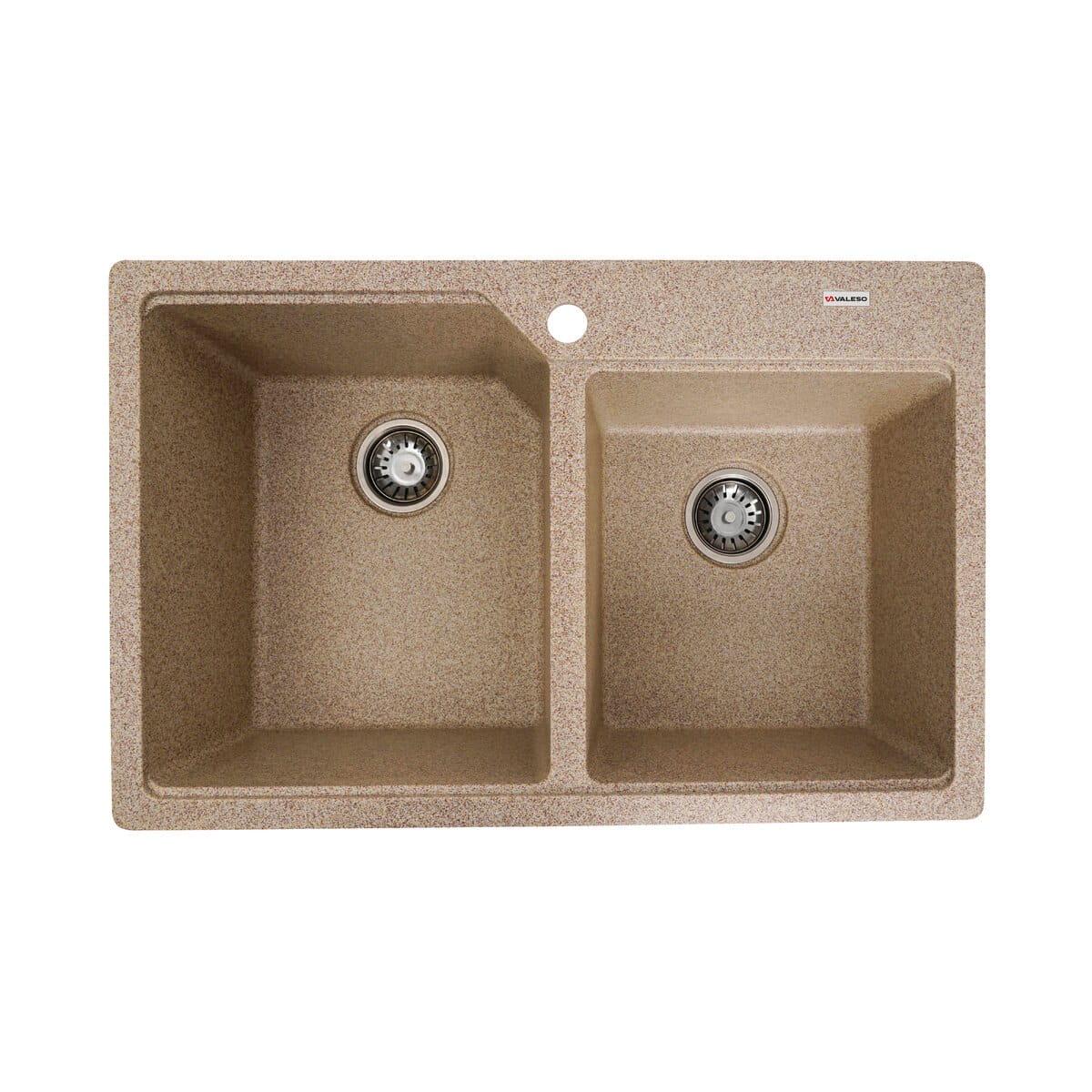 Мойка гранитная Valeso Harmony 780х500 врезная прямоугольная Карамель матовый (PLTM-SP000047526)