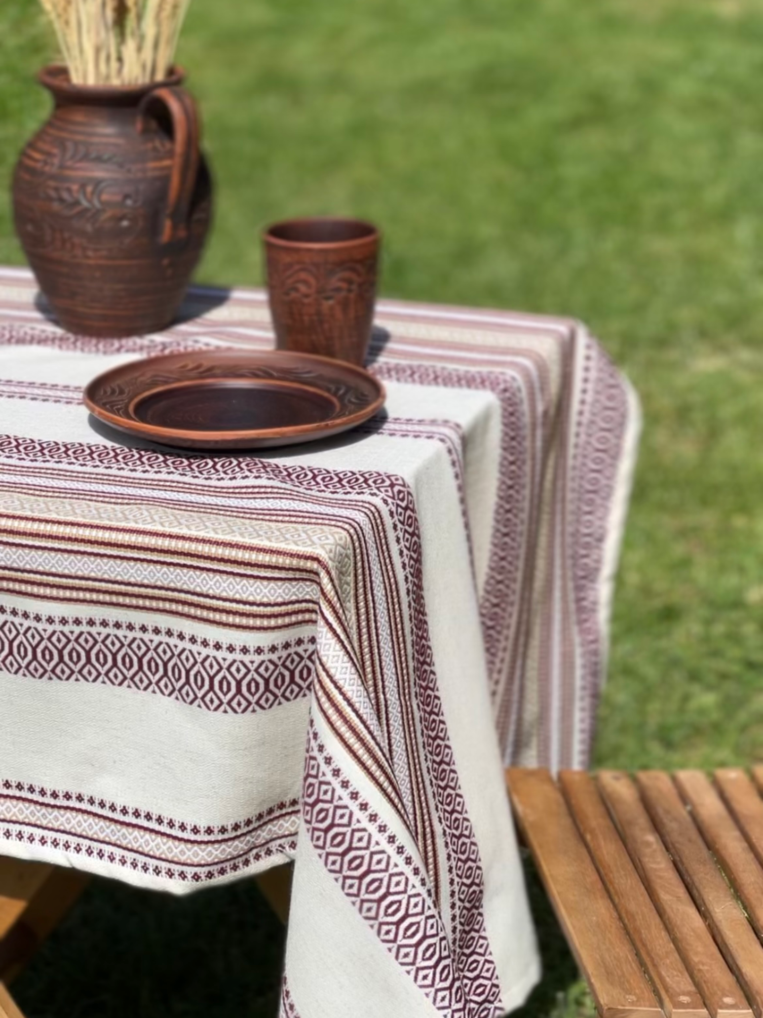 Скатертина лляна великодня Плай з українським орнаментом 300x150 см (1908-5) - фото 2 Скатертина лляна великодня Плай з українським орнаментом 300x150 см (1908-5) - фото 2