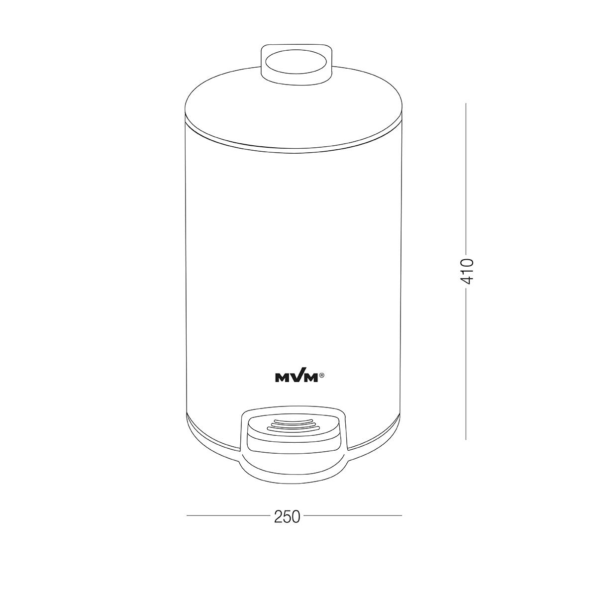 Відро для сміття MVM BIN-16 з кришкою і педаллю нержавіюча сталь 12 л (BIN-16 12L SS) - фото 3