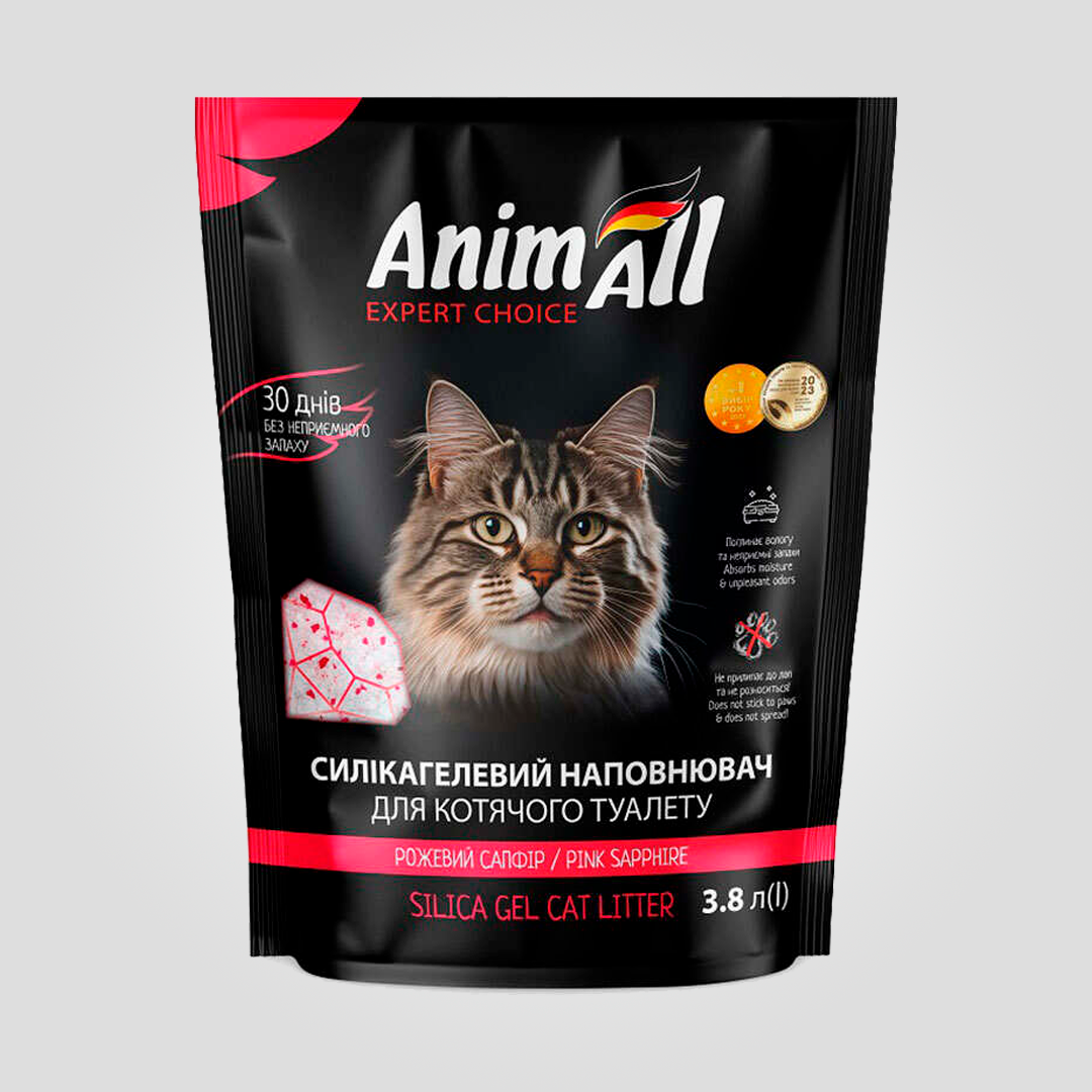 Наполнитель силикагелевый AnimAll для кошек 3,8 л 1,6 кг Розовый лепесток (20502332)