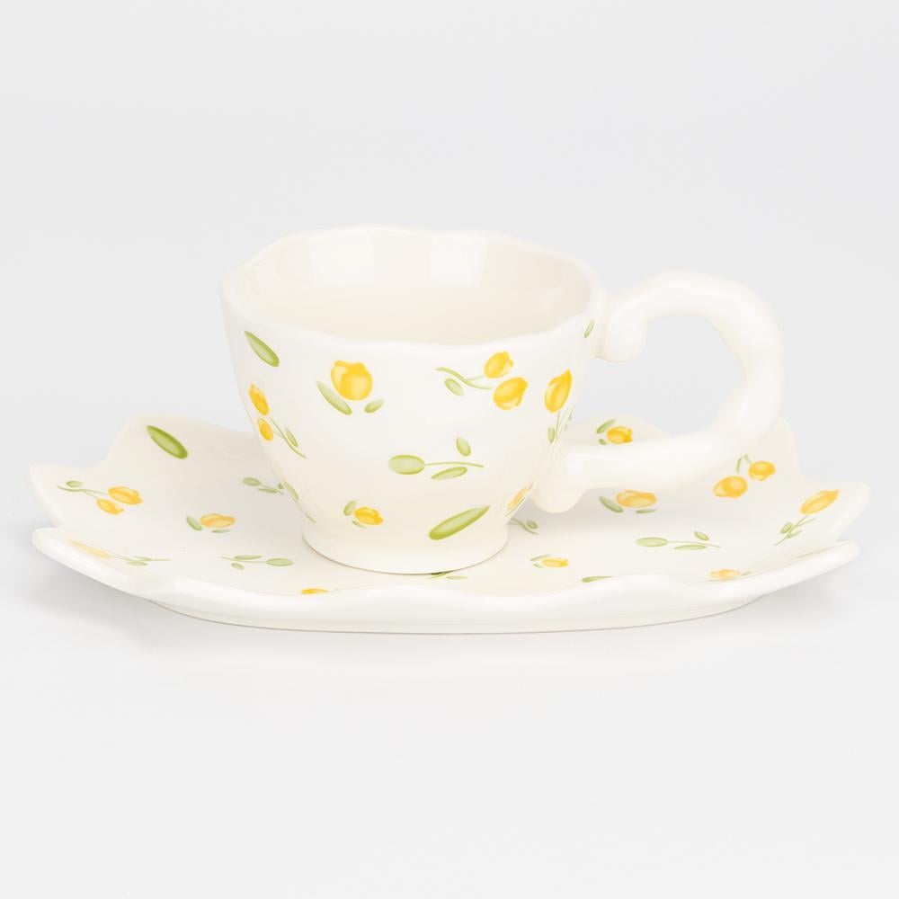 Чашка с блюдцем Лимонное цветение Modern 150 мл