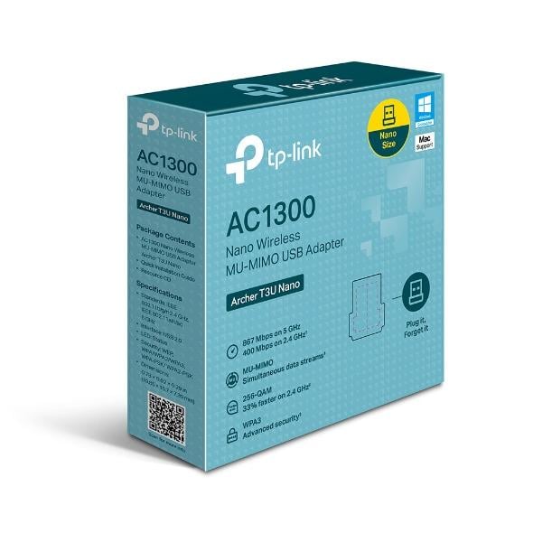 Мережевий адаптер зовнішній TP-Link Archer T3U Nano USB 1300 Мбіт/с (566541) - фото 2