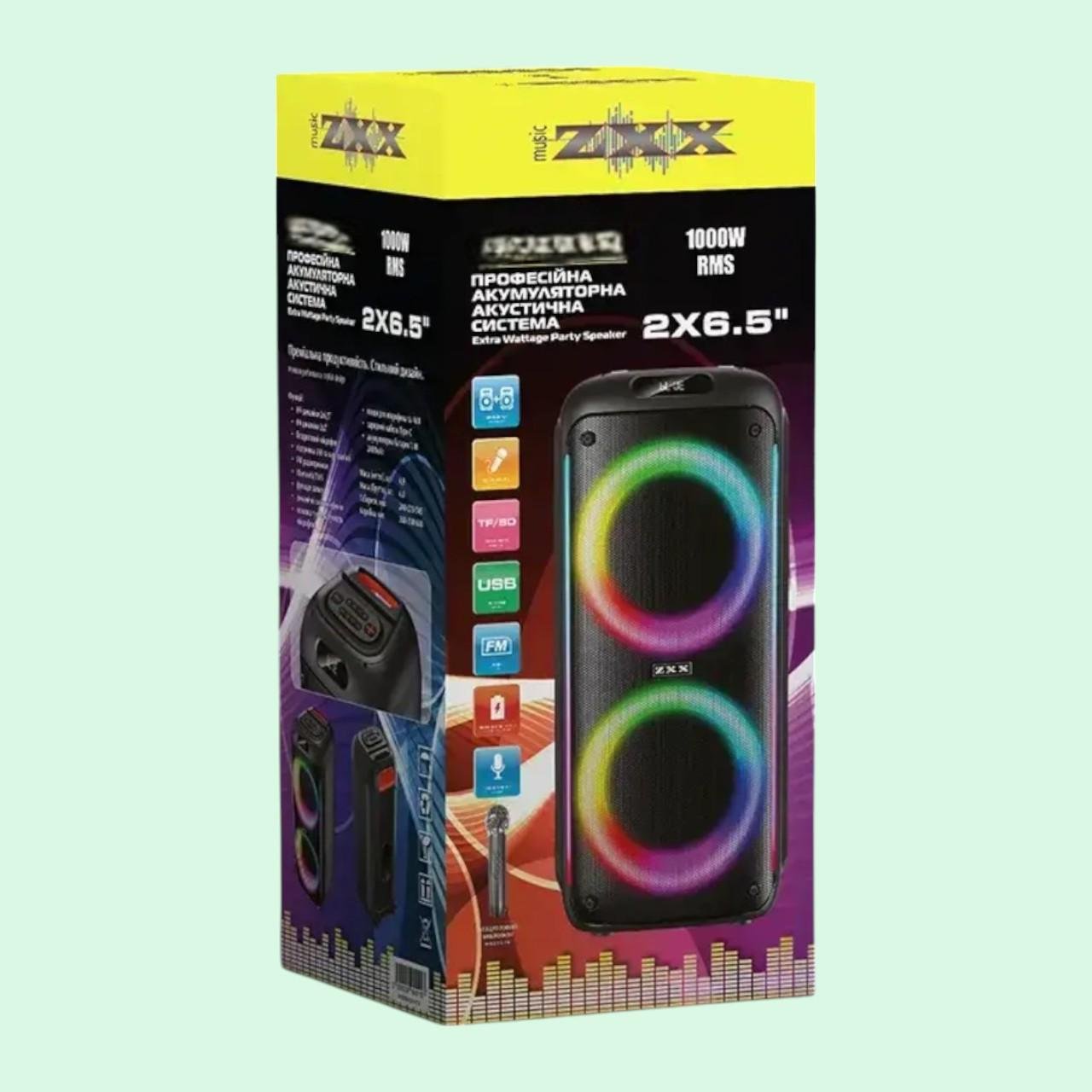luxysound様 ᐉ Колонка акустична акумуляторна ZXX-5504 з мікрофоном два