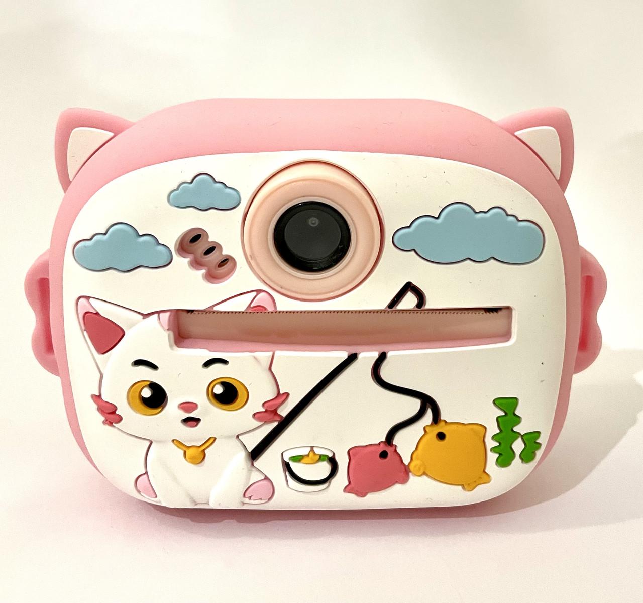 Набор фото и принтера 2 камеры с кошечкой Розовый