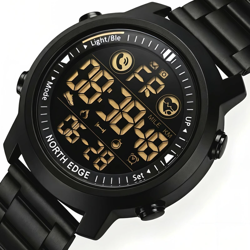 Годинник чоловічий спортивний водостійкий тактичний North Edge Laker Iron Edition 2 ремінці