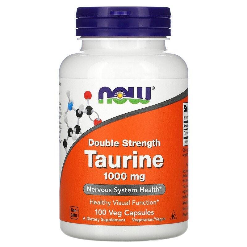 Амінокислота Now Foods Taurine Double Strength 1000 мг 100 капсул