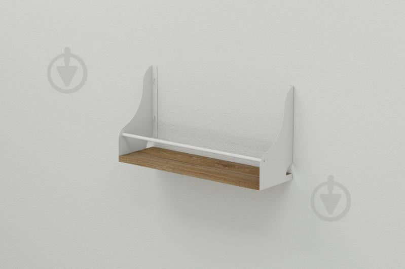 Полиця настінна Ferrum-decor Ізі 260x600x150 метал Білий ДСП Дуб Таверна 16 мм (IZI0034)