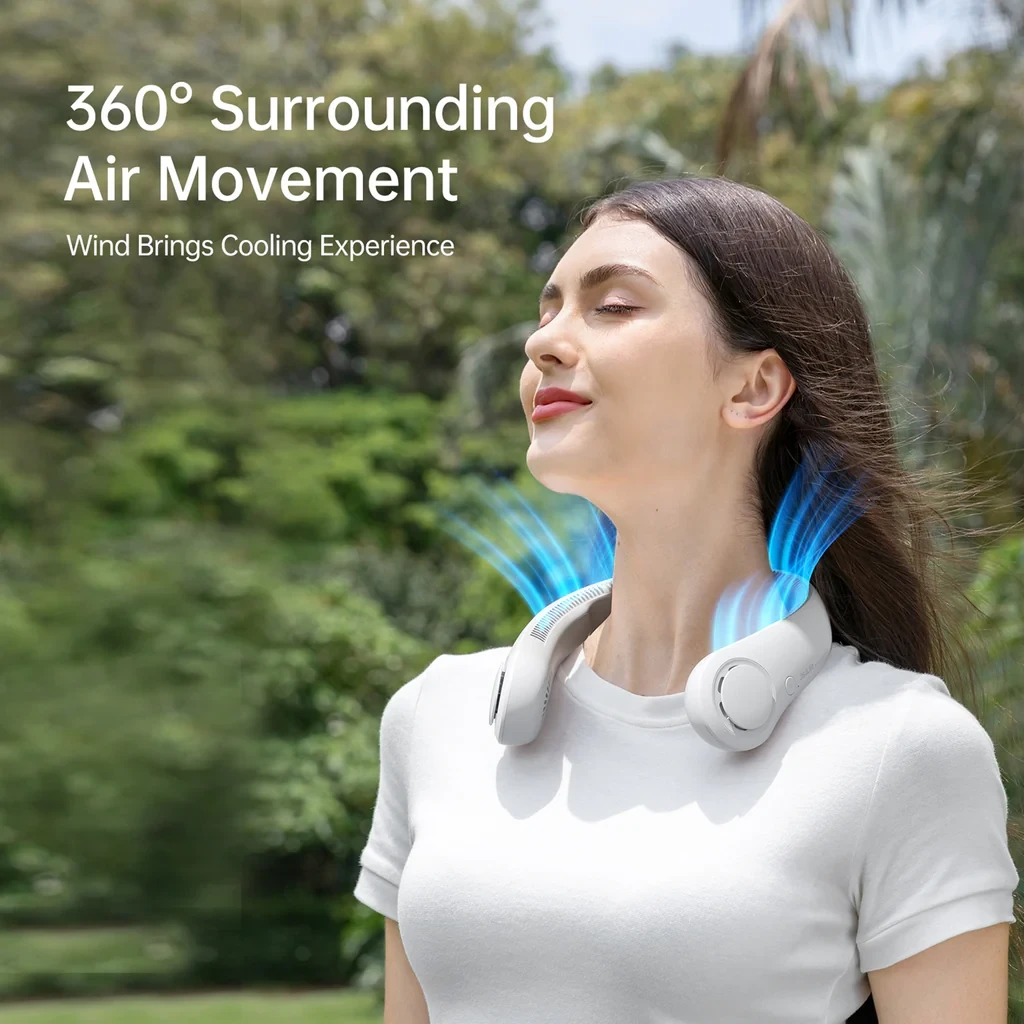 Вентилятор на шею JISULIFE Life3 4000 мАч 3 скорости до 16 ч Серый (2689441494) - фото 2