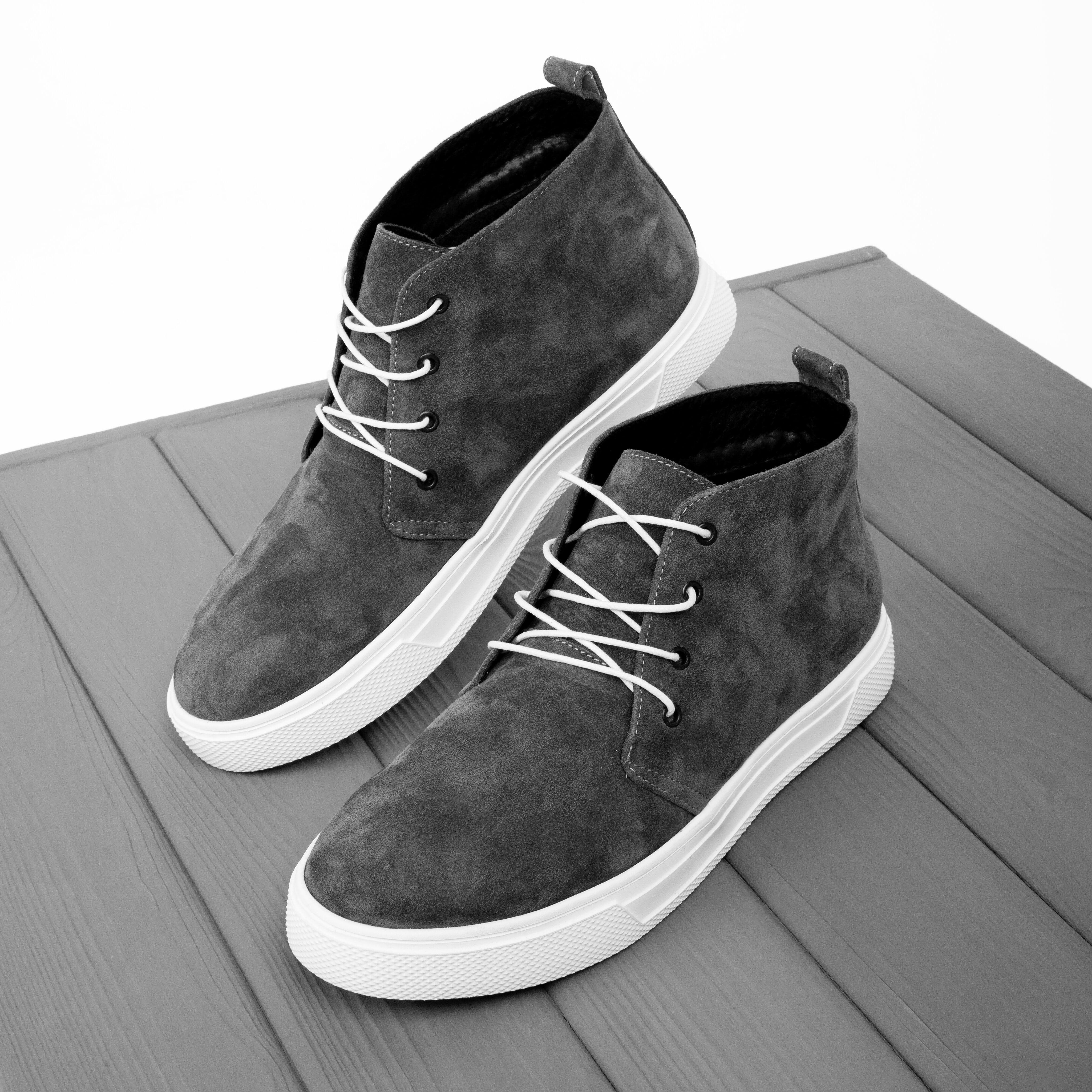 Ботинки дезерты Dux Premium 2500 из натуральной замши флисовая подкладка р. 38 Серый (250038) - фото 4